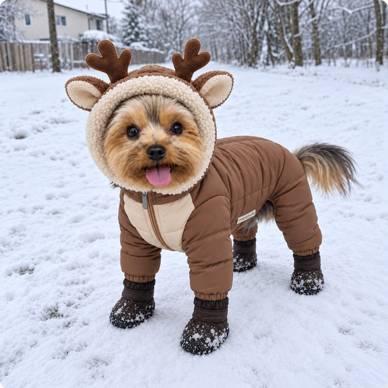 The merrymuts Reindeer dog snowsuit